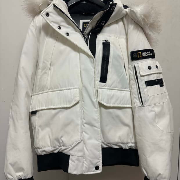 내셔널지오그래픽 숏패딩 타루가 화이트 s