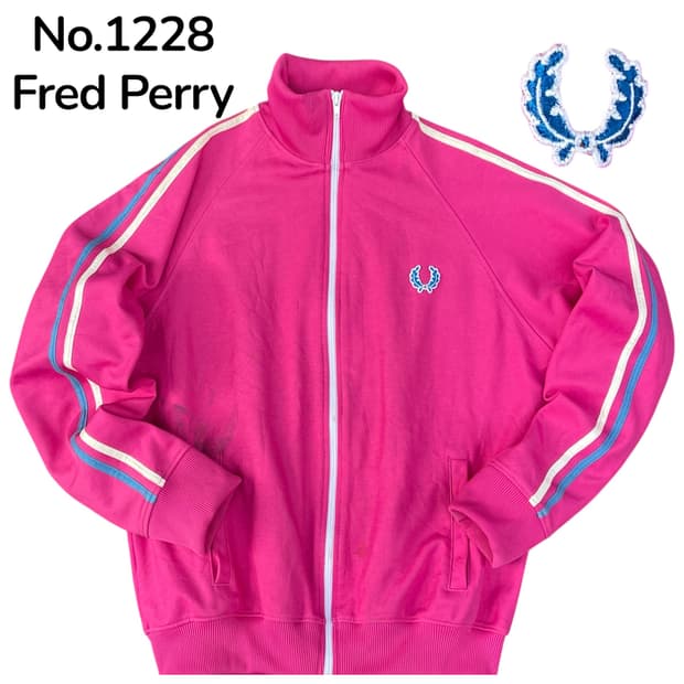 프레드페리 핑크색 트랙탑 져지 M