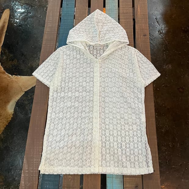 90s 빈티지 시스루 레이스 후디