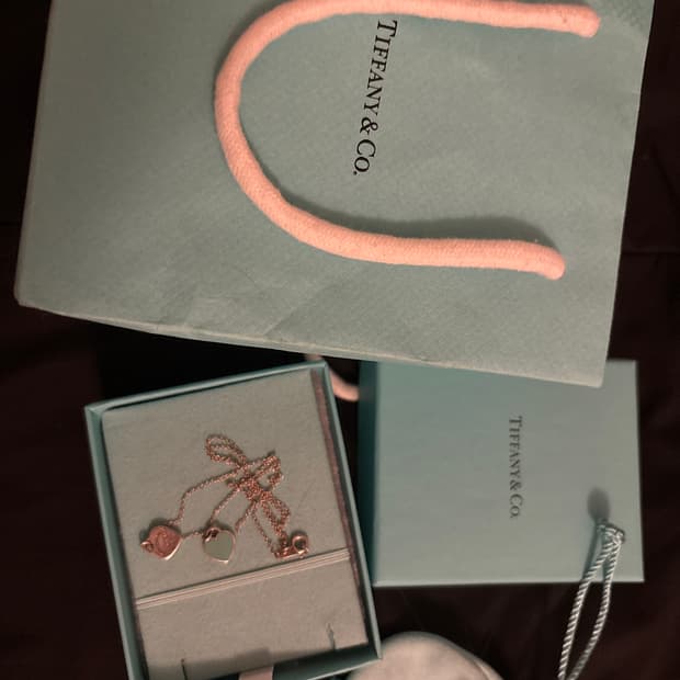 오늘만 이가격)티파니앤코 리턴투 더블 하트 네크리스 민트