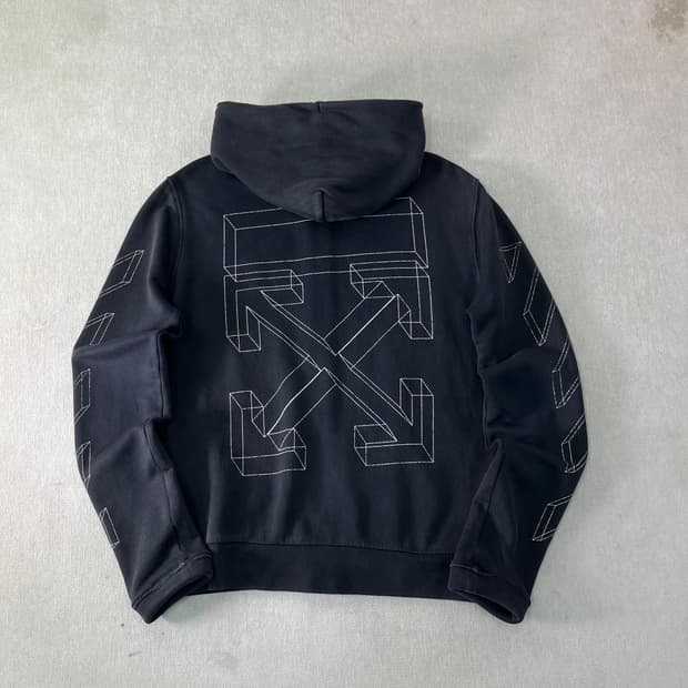 95 오프화이트 3D 애로우 후드집업