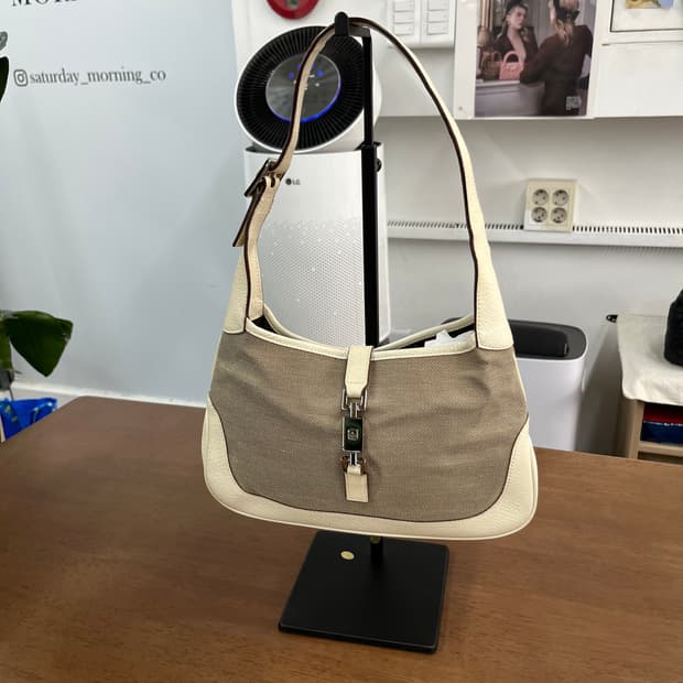 구찌 캔버스/레더 재키백 숄더백