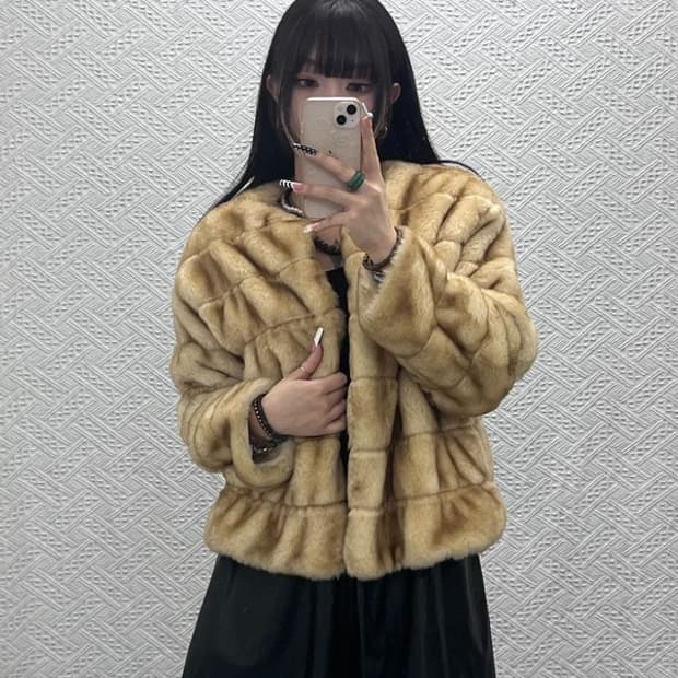 자라 빈티지 락시크 힙 핀터걸 퍼 자켓 M C10145