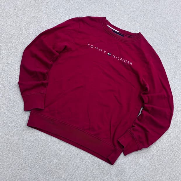 S 타미힐피거 스몰로고 맨투맨 티셔츠 0429E