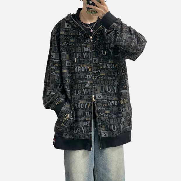 fubu 후부 y2k 빈티지 올오버 후드집업