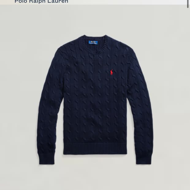 폴로 꽈배기 네이비 니트