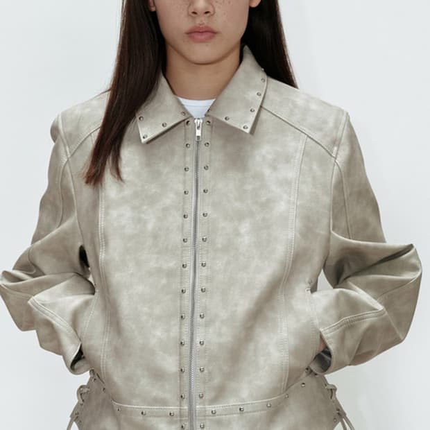 세릭 stud pointed jacket 스터드 포인티드 레더 자켓