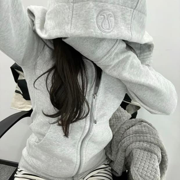 룰루레몬 스쿠바 풀집 후디 그레이