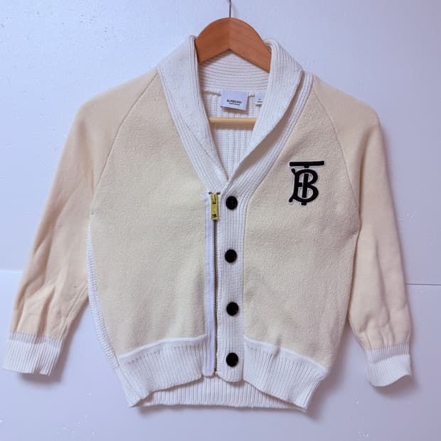 버버리(BURBERRY) 키즈 니트 가디건 아이보리 6Y