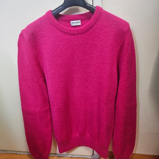 M 사이즈) 명품 생로랑 Saint Laurent 모헤어 니트 핫핑크