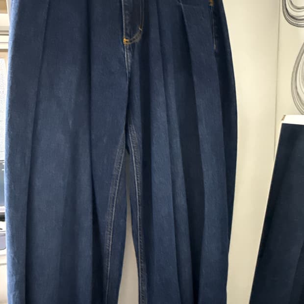 자라 x 아더에러 와이드 레그 진 블루