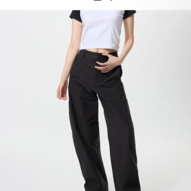 유니클로 저지 배럴 레그 팬츠 블랙 s 새상품
