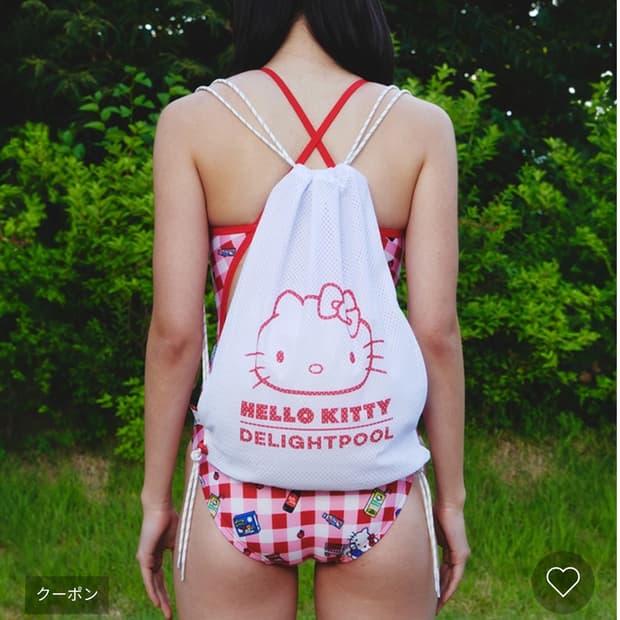 Delight pool hello kitty 헬로키티 메쉬 백 화이트
