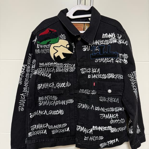 스투시 x 아워레가시 x 데님 티어스 TTL 데님 자켓 블랙 L size