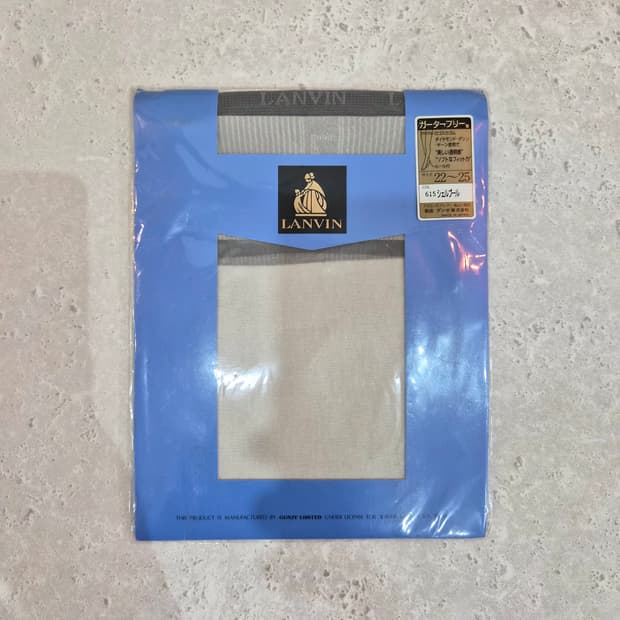 LANVIN 가터프리 셸블루 밴드 스타킹