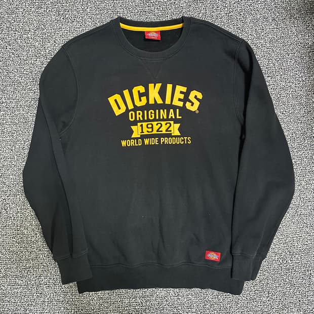 (M) 디키즈 블랙 맨투맨 티셔츠