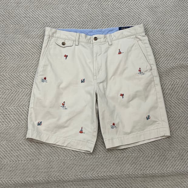 폴로랄프로렌 자수 하프 팬츠 r3636