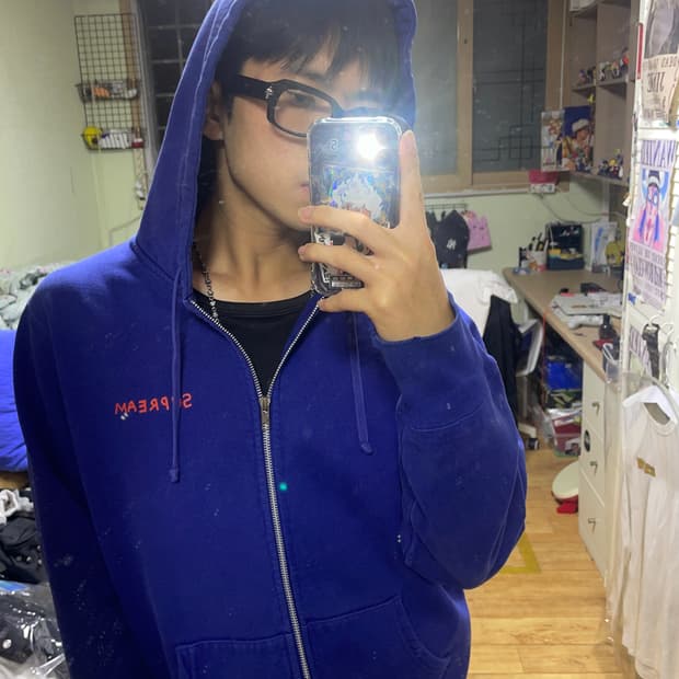 올드 슈프림 후드집업 후디 M