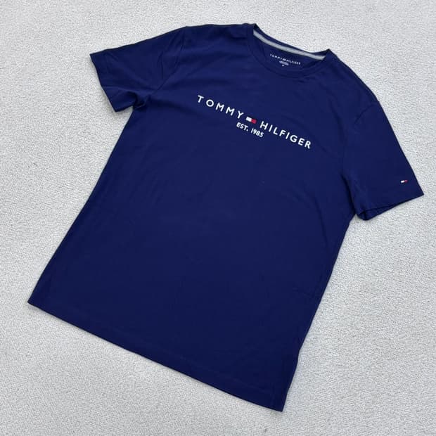 M 타미힐피거 네이비 반팔 티셔츠 0420E