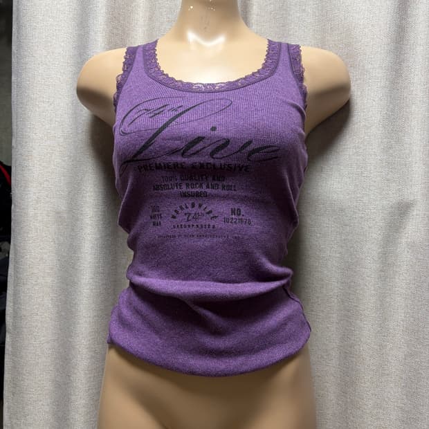 Express Vintage Purple Lace-Trimmed Ribb