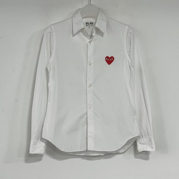 꼼데가르송 레드와펜 코튼 셔츠