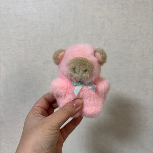 고전 빈티지 핑크돼지 인형