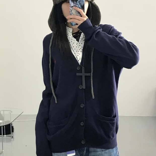 신형 폴로랄프로렌 네이비 가디건