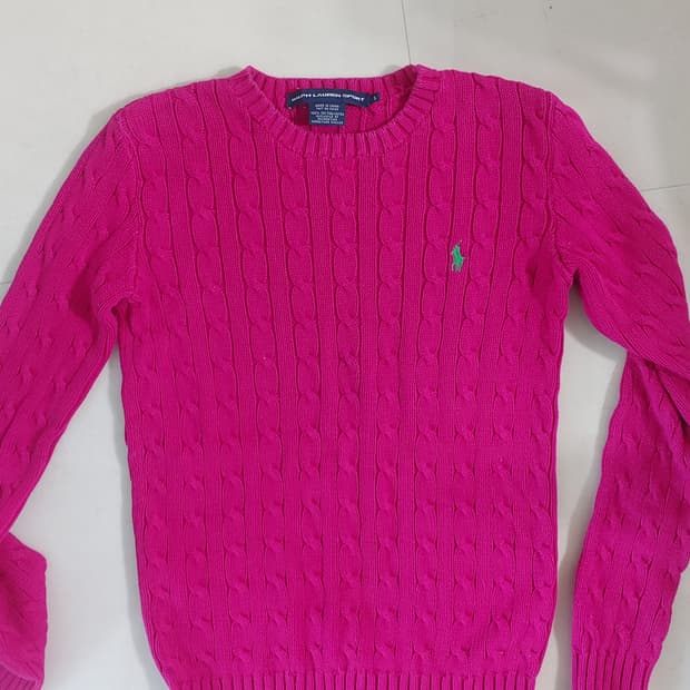 폴로 랄프로렌 꽈배기 니트 마젠타 보라색
