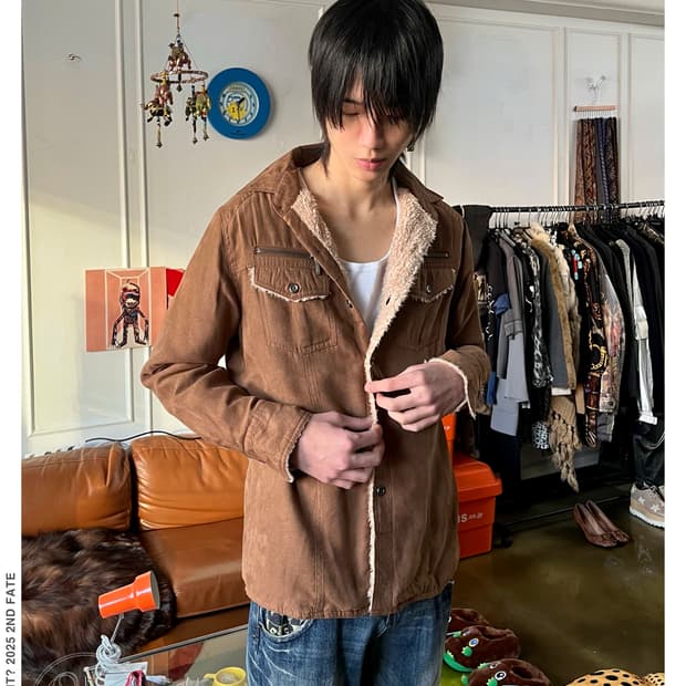 90-00s NOTA BENE Suede Fur Shirt Jacket