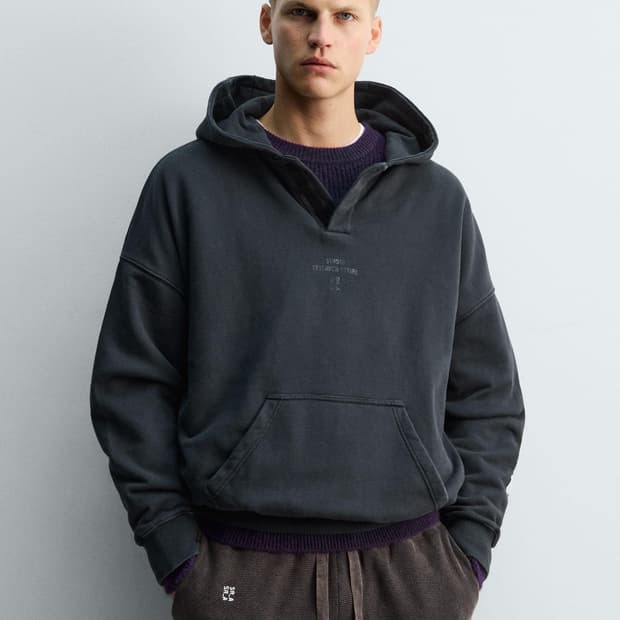 SR A 자라 콜라보 브이넥 후드 S