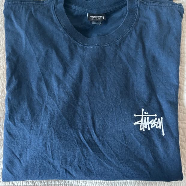 [크림정품/L사이즈] 스투시 베이직 롱슬리브 네이비