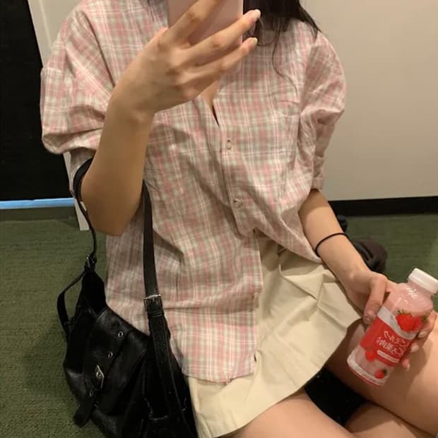 뮤트 핑크 셔츠