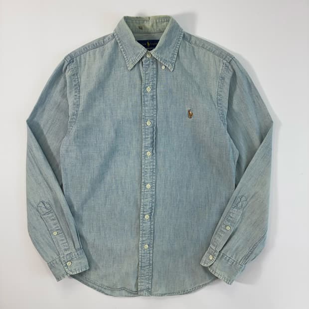 Polo  폴로 랄프로렌 자수 코튼 데님 샴브레이 셔츠