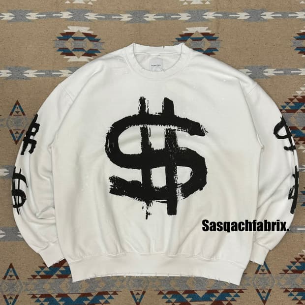 [L] 사스콰치패블릭스 빈티지 스웻 셔츠 화이트