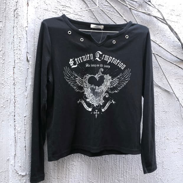 black punk graphic long sleeve