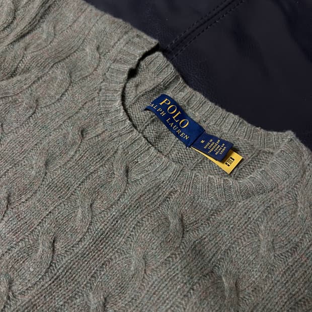 폴로 랄프로렌 케이블 니트 울 캐시미어 스웨터-M사이즈