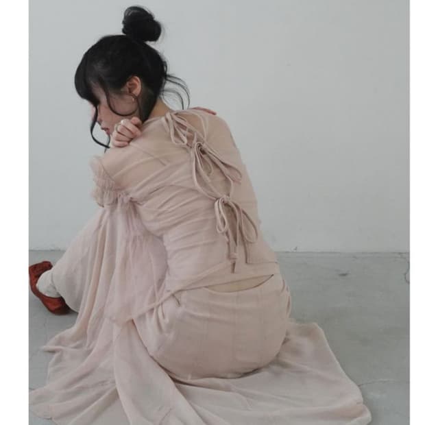 아델리오 쉬폰 셋업 ribbon chiffon