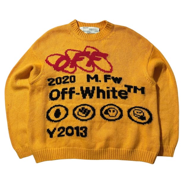 오프화이트 버질아블로 인더스트리얼 Y013 라운드 니트