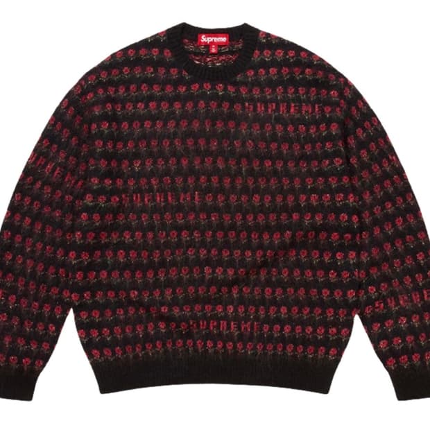 슈프림 플라워 메탈릭 스웨터 블랙 M