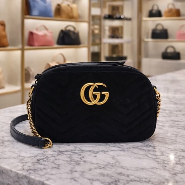 [S급] 구찌 GG 마몽 마틀라세 벨벳 숄더백 판매합니다!!!