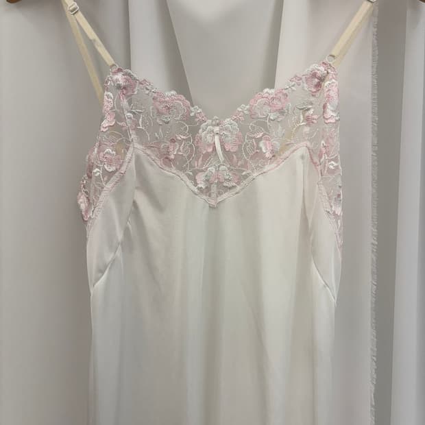 Sweetheart Lace Trim Silky Cami Dress