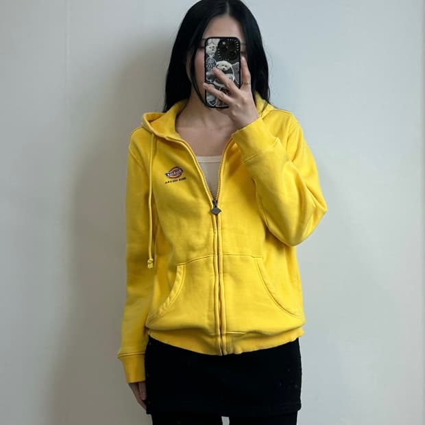 디키즈 백로고 옐로우 후드집업