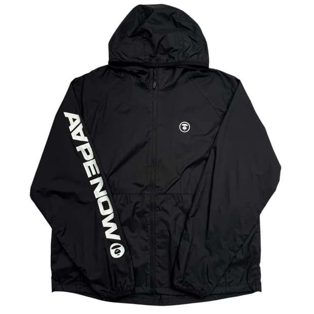 AAPE 에이프 스펠아웃 블랙 바람막이 M
