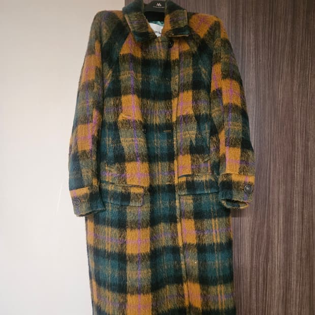 앤더슨벨 체크 롱코트