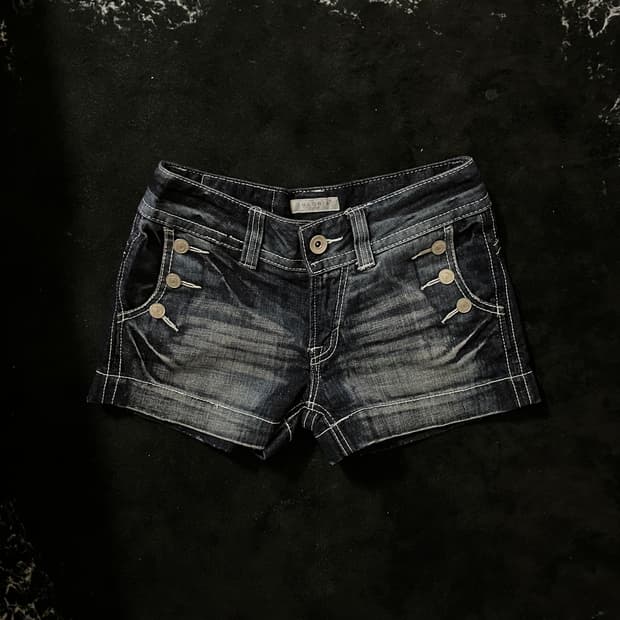 스티치 진청반바지