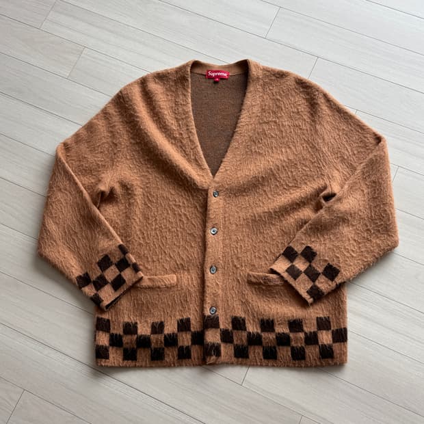 슈프림 모헤어 가디건 체커보드 M사이즈