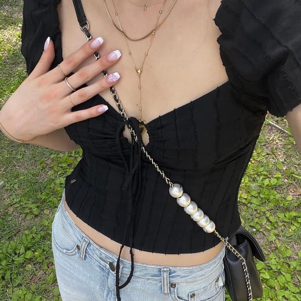 글로니 퍼프 백리스 탑 (화이트)