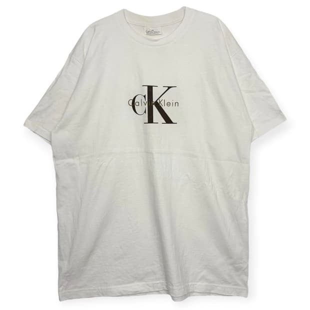 빈티지 90s ck(캘빈클라인) 화이트 반팔티 made in usa