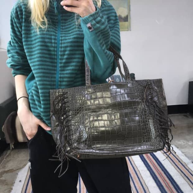 투티/0346 LANVIN 가죽 숄더 핸드백 브라운 카키 유니크 Y2K