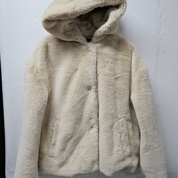 자라 베이직 아이보리 후리스 자켓  L